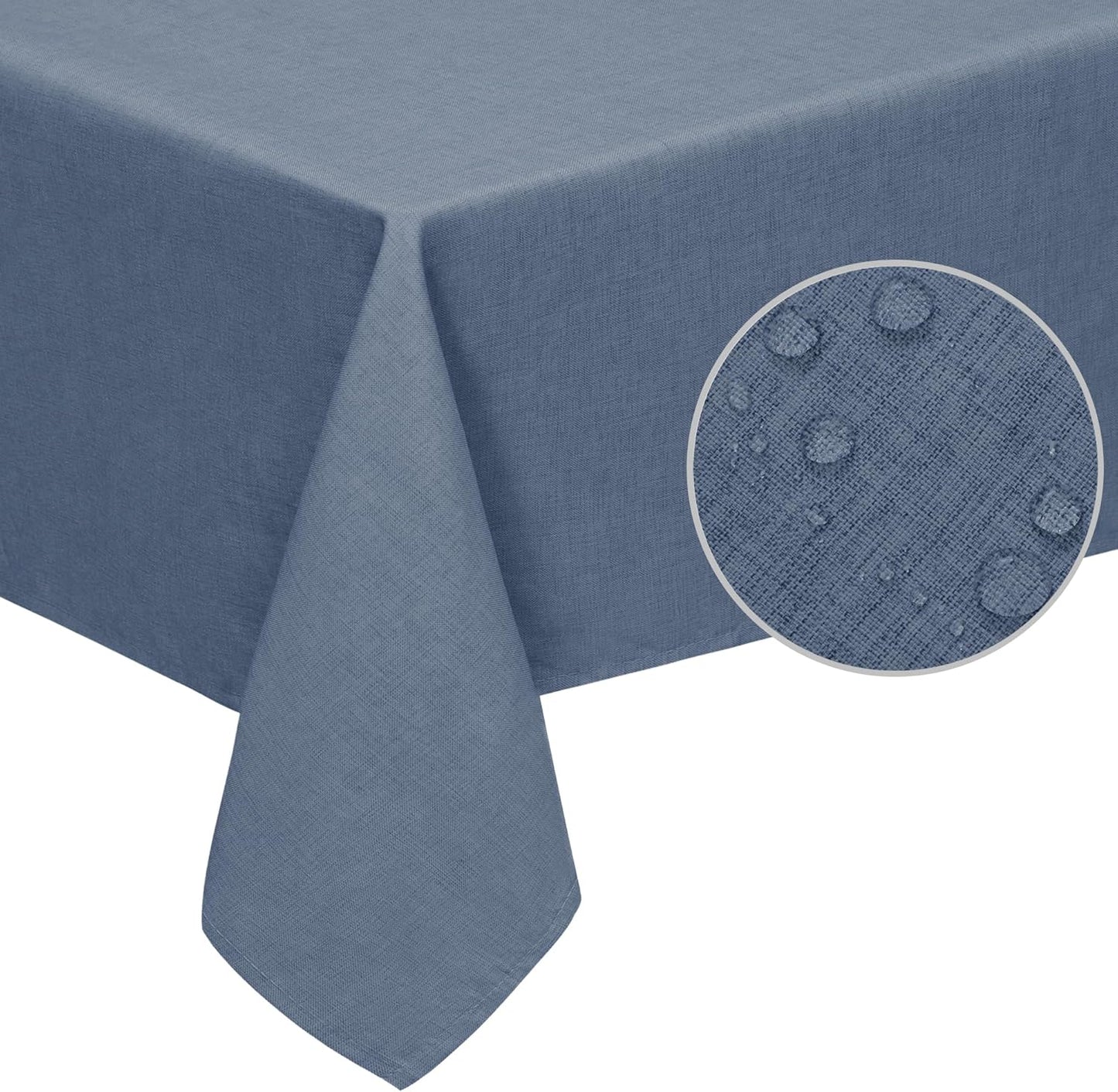 Easy-Going Faux Linen Waterproof Spill-Proof Tablecloth Stain Resistant Rectangle Table Cloth Wrinkle Free Decorative Fabric for Kitchen, Dining, Party, Weddings, Restaurants (52x70 in, Linen)
