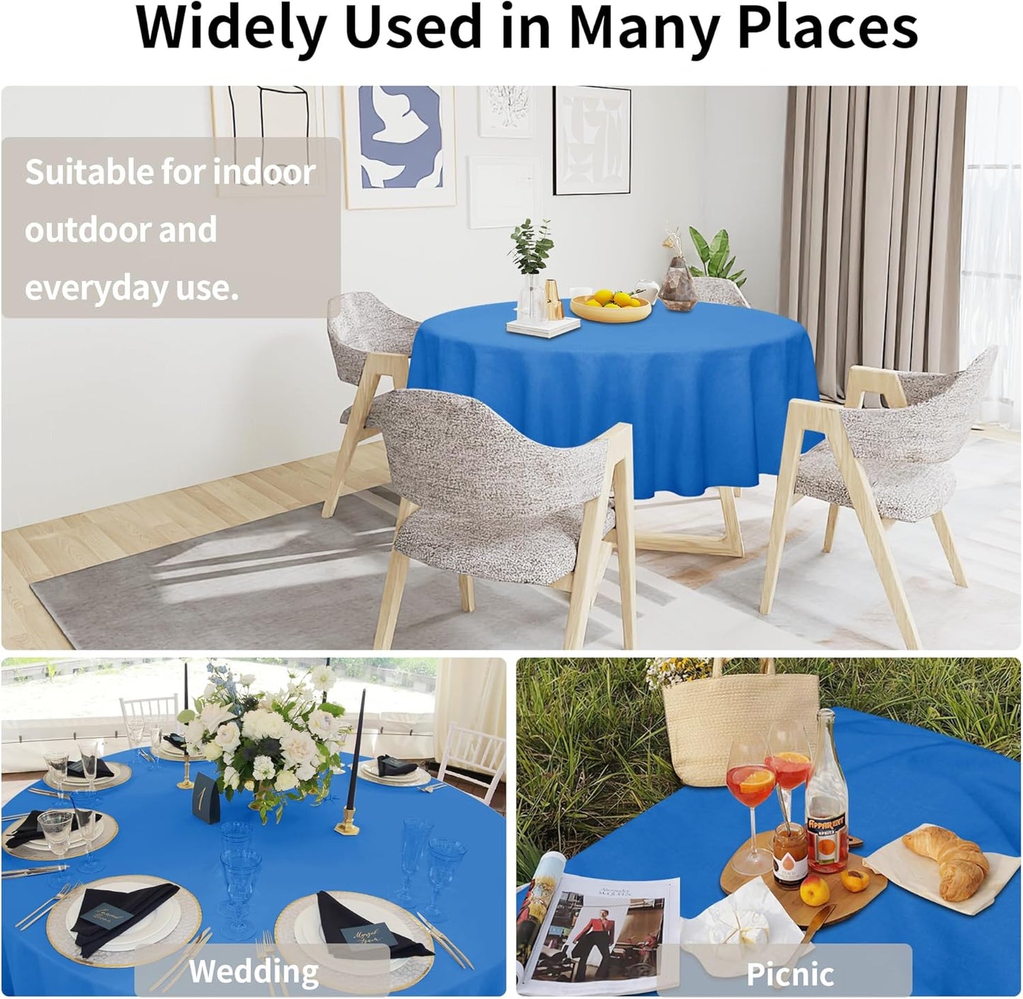 Easy-Going Faux Linen Waterproof Spill-Proof Tablecloth Stain Resistant Rectangle Table Cloth Wrinkle Free Decorative Fabric for Kitchen, Dining, Party, Weddings, Restaurants (52x70 in, Linen)