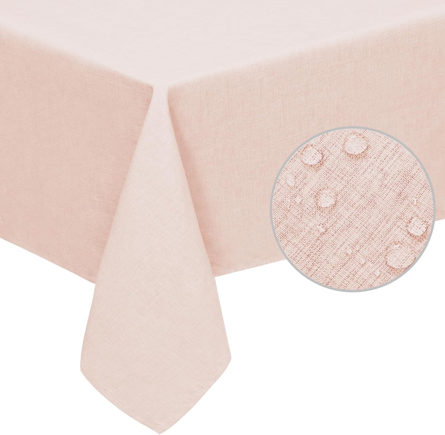 Easy-Going Faux Linen Waterproof Spill-Proof Tablecloth Stain Resistant Rectangle Table Cloth Wrinkle Free Decorative Fabric for Kitchen, Dining, Party, Weddings, Restaurants (52x70 in, Linen)