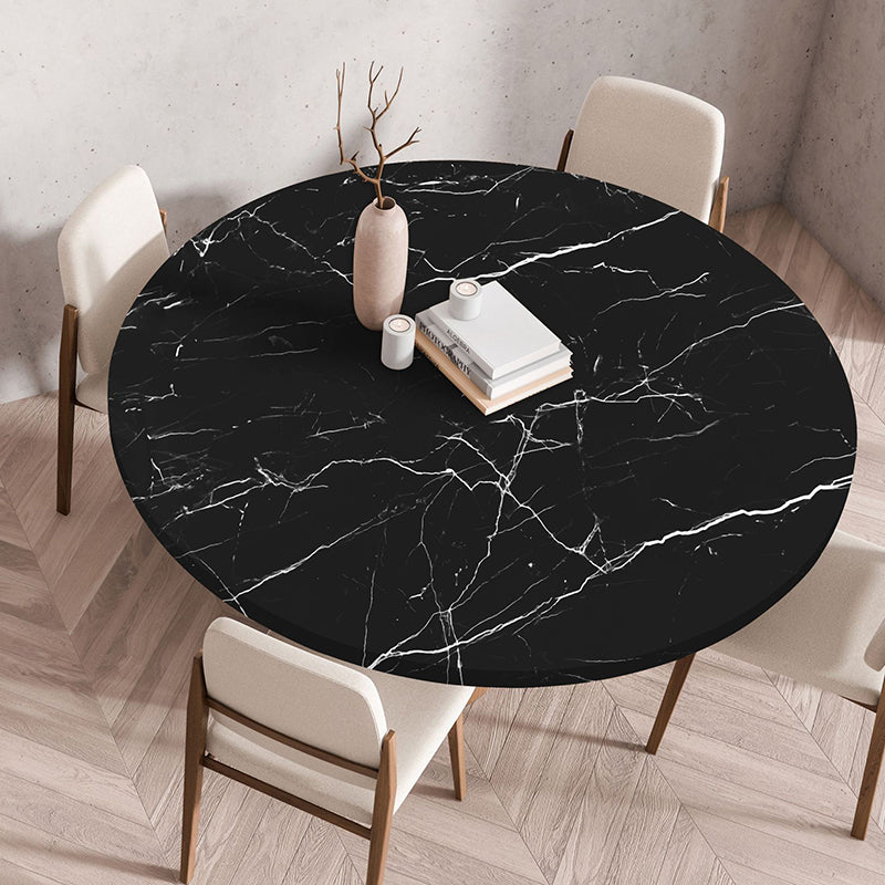Elastic Edge Waterproof Round Tablecloth