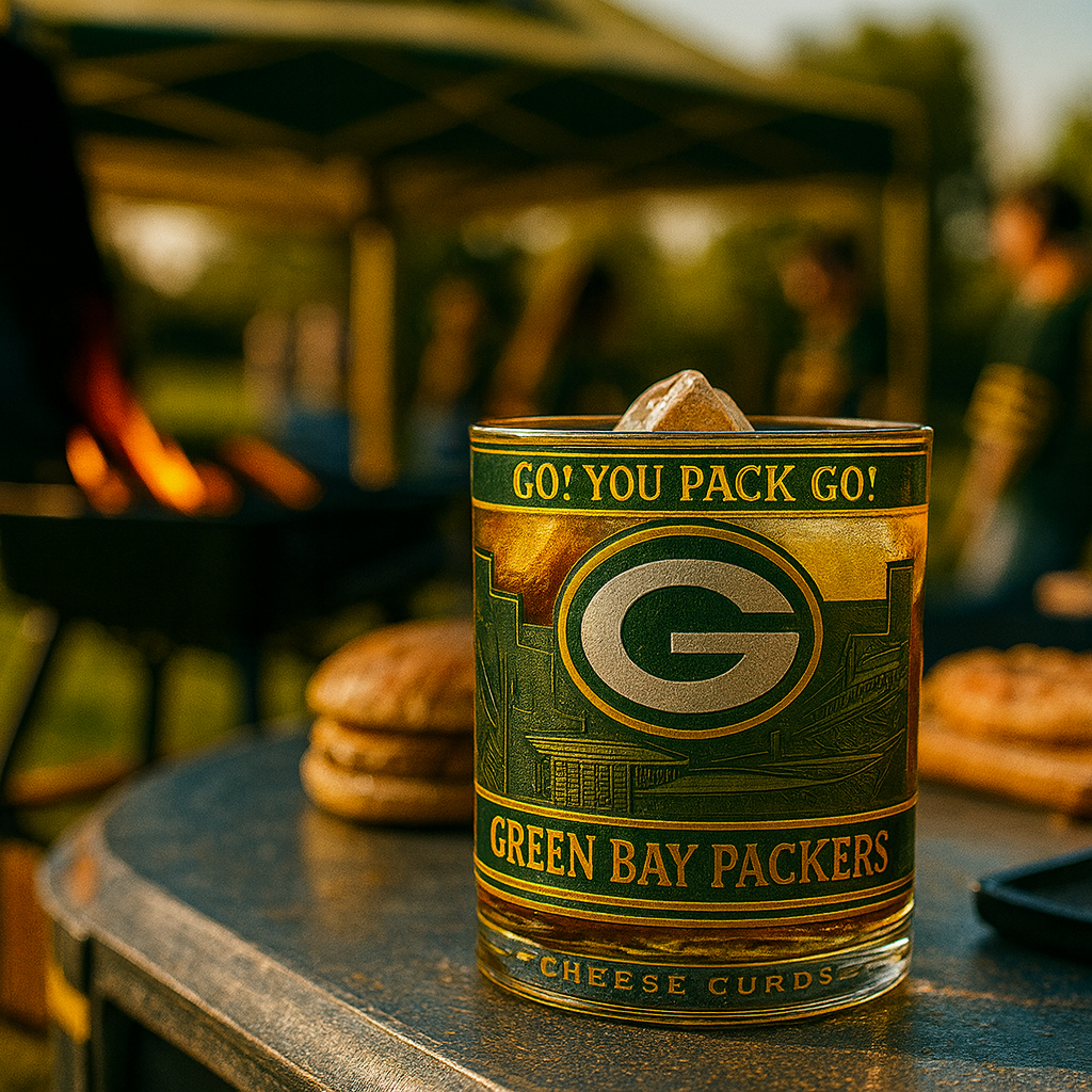 🏈 Green Bay Gridiron Whiskey Glass – Celebrate Every Victory in Style