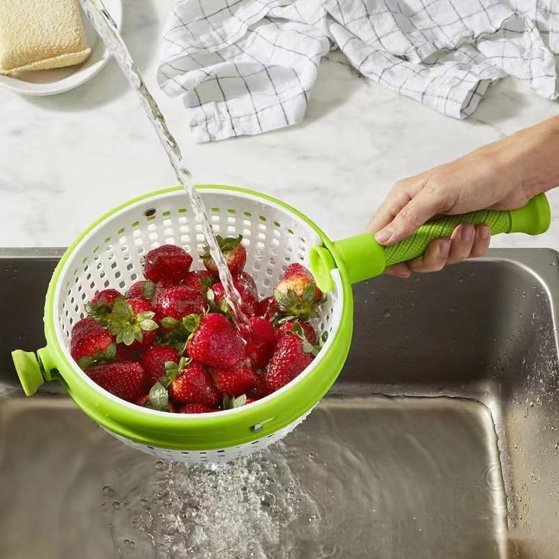 🥦 2025Vegetable Salad Rotating Draining Basket - 💓Take your salad prep to the next level