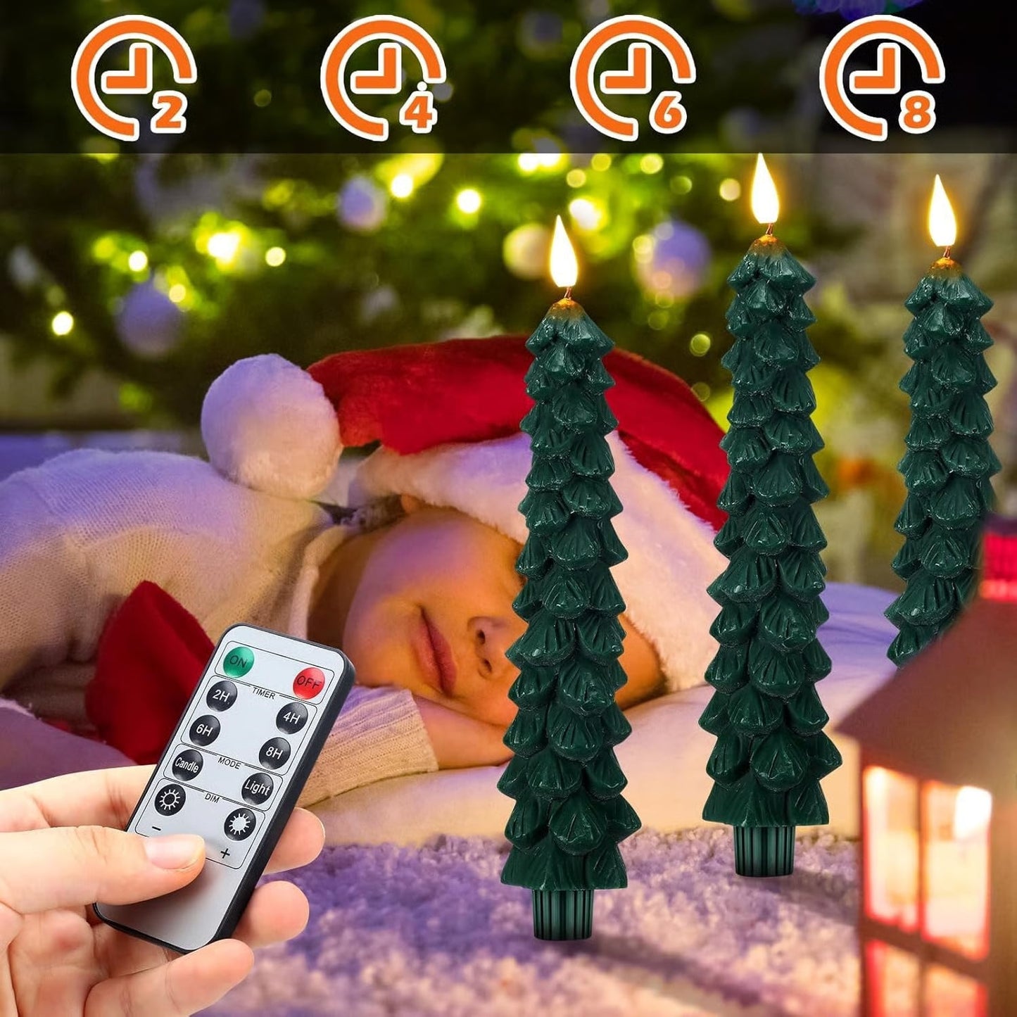 🎄Christmas Tree Led Candlesled Christmas Pine Cone Electric Candle Light