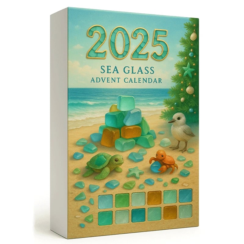 Limited Edition, Only 100 Sets Left!-🌊✨Sea Glass Christmas Tree Advent Calendar 🎄❄️🎁