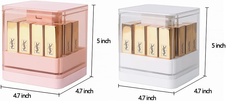 “💄 Auto Lift Lipstick & Gloss Organizer – 12 Slots ✨ Dust-Free”