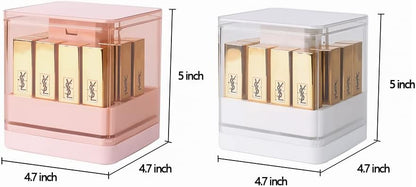 “💄 Auto Lift Lipstick & Gloss Organizer – 12 Slots ✨ Dust-Free”