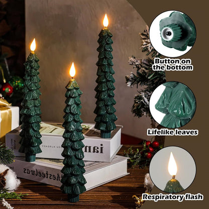🎄Christmas Tree Led Candlesled Christmas Pine Cone Electric Candle Light