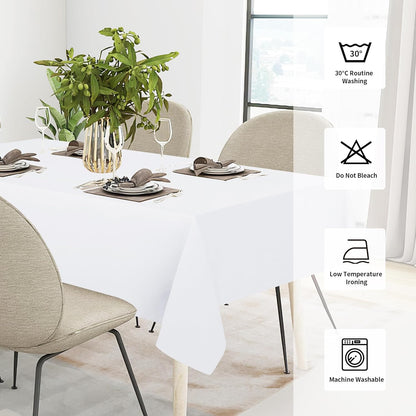 Easy-Going Faux Linen Waterproof Spill-Proof Tablecloth Stain Resistant Rectangle Table Cloth Wrinkle Free Decorative Fabric for Kitchen, Dining, Party, Weddings, Restaurants (52x70 in, Linen)