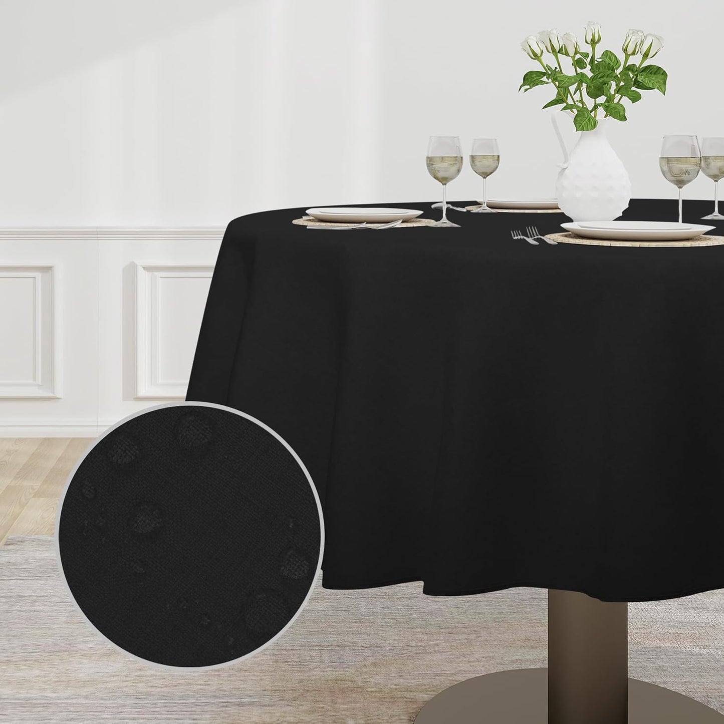 Easy-Going Faux Linen Waterproof Spill-Proof Tablecloth Stain Resistant Rectangle Table Cloth Wrinkle Free Decorative Fabric for Kitchen, Dining, Party, Weddings, Restaurants (52x70 in, Linen)