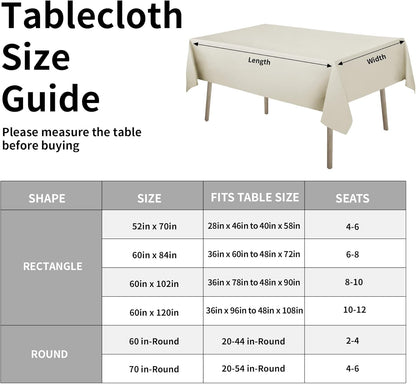 Easy-Going Faux Linen Waterproof Spill-Proof Tablecloth Stain Resistant Rectangle Table Cloth Wrinkle Free Decorative Fabric for Kitchen, Dining, Party, Weddings, Restaurants (52x70 in, Linen)