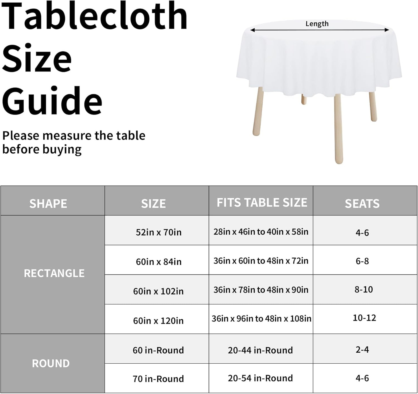 Easy-Going Faux Linen Waterproof Spill-Proof Tablecloth Stain Resistant Rectangle Table Cloth Wrinkle Free Decorative Fabric for Kitchen, Dining, Party, Weddings, Restaurants (52x70 in, Linen)