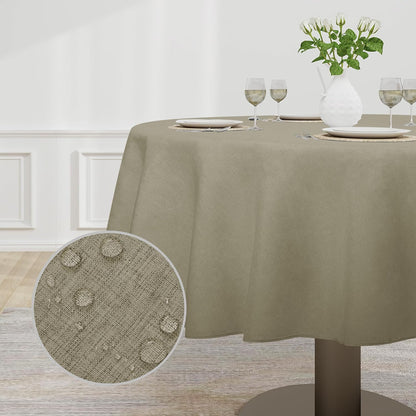 Easy-Going Faux Linen Waterproof Spill-Proof Tablecloth Stain Resistant Rectangle Table Cloth Wrinkle Free Decorative Fabric for Kitchen, Dining, Party, Weddings, Restaurants (52x70 in, Linen)
