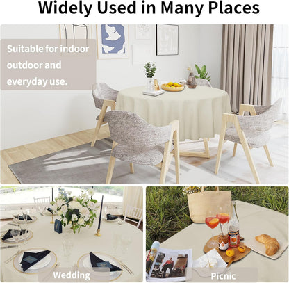 Easy-Going Faux Linen Waterproof Spill-Proof Tablecloth Stain Resistant Rectangle Table Cloth Wrinkle Free Decorative Fabric for Kitchen, Dining, Party, Weddings, Restaurants (52x70 in, Linen)