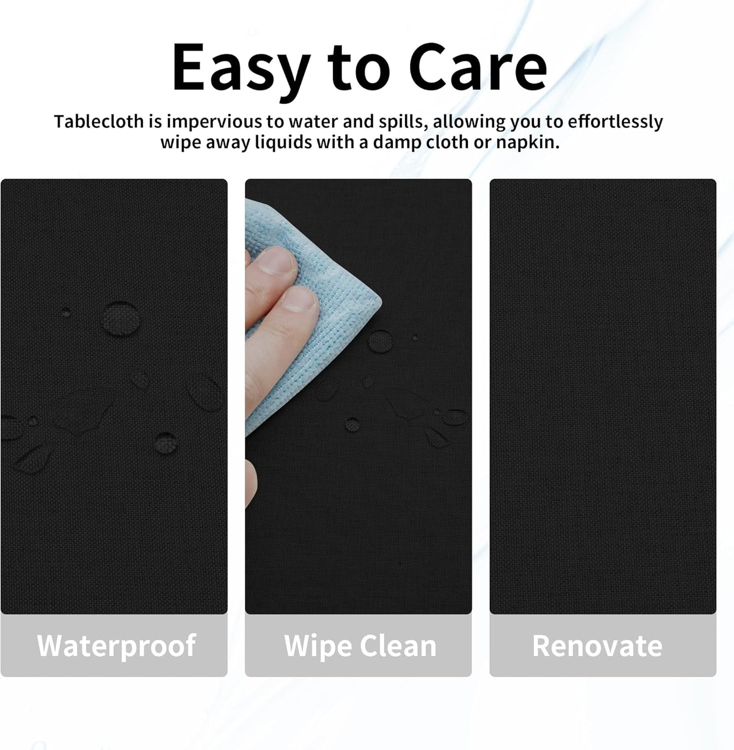 Easy-Going Faux Linen Waterproof Spill-Proof Tablecloth Stain Resistant Rectangle Table Cloth Wrinkle Free Decorative Fabric for Kitchen, Dining, Party, Weddings, Restaurants (52x70 in, Linen)