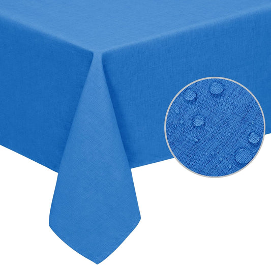 Easy-Going Faux Linen Waterproof Spill-Proof Tablecloth Stain Resistant Rectangle Table Cloth Wrinkle Free Decorative Fabric for Kitchen, Dining, Party, Weddings, Restaurants (52x70 in, Linen)