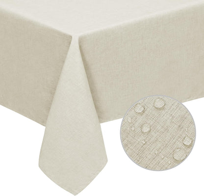 Easy-Going Faux Linen Waterproof Spill-Proof Tablecloth Stain Resistant Rectangle Table Cloth Wrinkle Free Decorative Fabric for Kitchen, Dining, Party, Weddings, Restaurants (52x70 in, Linen)