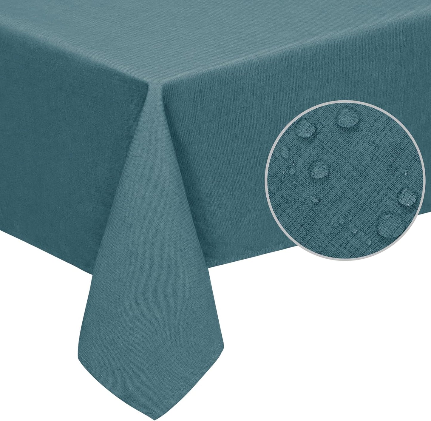 Easy-Going Faux Linen Waterproof Spill-Proof Tablecloth Stain Resistant Rectangle Table Cloth Wrinkle Free Decorative Fabric for Kitchen, Dining, Party, Weddings, Restaurants (52x70 in, Linen)