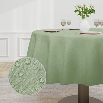 Easy-Going Faux Linen Waterproof Spill-Proof Tablecloth Stain Resistant Rectangle Table Cloth Wrinkle Free Decorative Fabric for Kitchen, Dining, Party, Weddings, Restaurants (52x70 in, Linen)