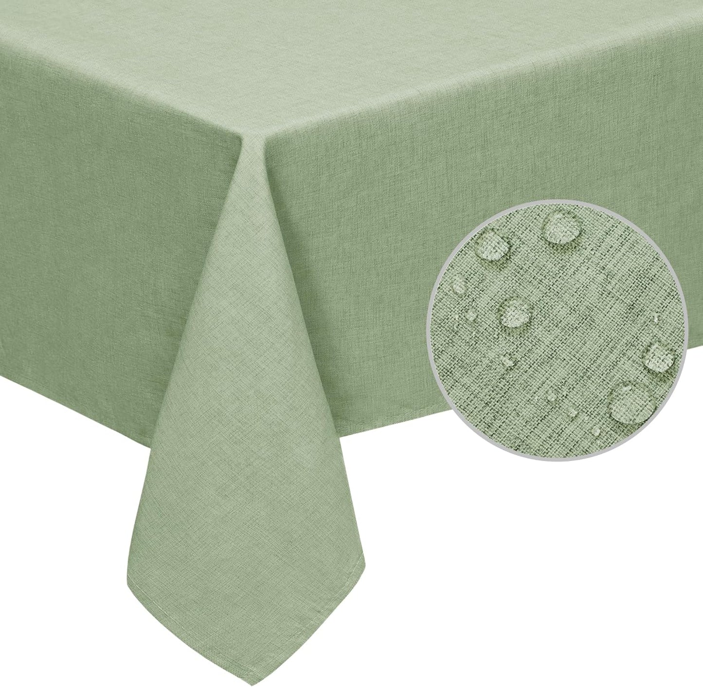 Easy-Going Faux Linen Waterproof Spill-Proof Tablecloth Stain Resistant Rectangle Table Cloth Wrinkle Free Decorative Fabric for Kitchen, Dining, Party, Weddings, Restaurants (52x70 in, Linen)