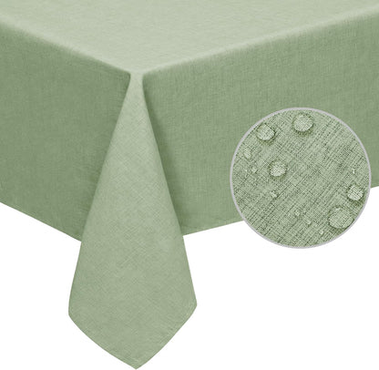Easy-Going Faux Linen Waterproof Spill-Proof Tablecloth Stain Resistant Rectangle Table Cloth Wrinkle Free Decorative Fabric for Kitchen, Dining, Party, Weddings, Restaurants (52x70 in, Linen)