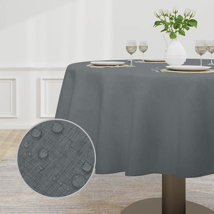 Easy-Going Faux Linen Waterproof Spill-Proof Tablecloth Stain Resistant Rectangle Table Cloth Wrinkle Free Decorative Fabric for Kitchen, Dining, Party, Weddings, Restaurants (52x70 in, Linen)
