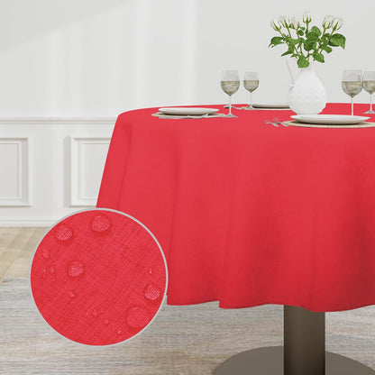 Easy-Going Faux Linen Waterproof Spill-Proof Tablecloth Stain Resistant Rectangle Table Cloth Wrinkle Free Decorative Fabric for Kitchen, Dining, Party, Weddings, Restaurants (52x70 in, Linen)