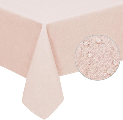 Easy-Going Faux Linen Waterproof Spill-Proof Tablecloth Stain Resistant Rectangle Table Cloth Wrinkle Free Decorative Fabric for Kitchen, Dining, Party, Weddings, Restaurants (52x70 in, Linen)
