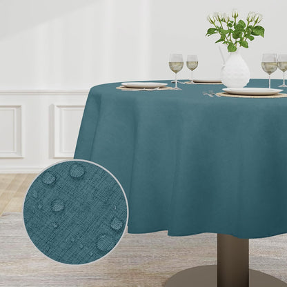 Easy-Going Faux Linen Waterproof Spill-Proof Tablecloth Stain Resistant Rectangle Table Cloth Wrinkle Free Decorative Fabric for Kitchen, Dining, Party, Weddings, Restaurants (52x70 in, Linen)