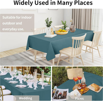 Easy-Going Faux Linen Waterproof Spill-Proof Tablecloth Stain Resistant Rectangle Table Cloth Wrinkle Free Decorative Fabric for Kitchen, Dining, Party, Weddings, Restaurants (52x70 in, Linen)