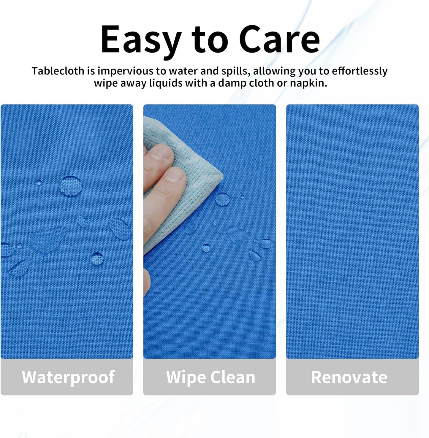 Easy-Going Faux Linen Waterproof Spill-Proof Tablecloth Stain Resistant Rectangle Table Cloth Wrinkle Free Decorative Fabric for Kitchen, Dining, Party, Weddings, Restaurants (52x70 in, Linen)