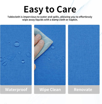 Easy-Going Faux Linen Waterproof Spill-Proof Tablecloth Stain Resistant Rectangle Table Cloth Wrinkle Free Decorative Fabric for Kitchen, Dining, Party, Weddings, Restaurants (52x70 in, Linen)