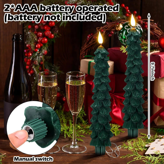 🎄Christmas Tree Led Candlesled Christmas Pine Cone Electric Candle Light