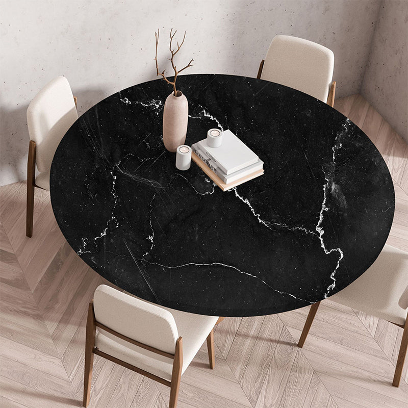 Elastic Edge Waterproof Round Tablecloth