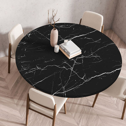 Elastic Edge Waterproof Round Tablecloth